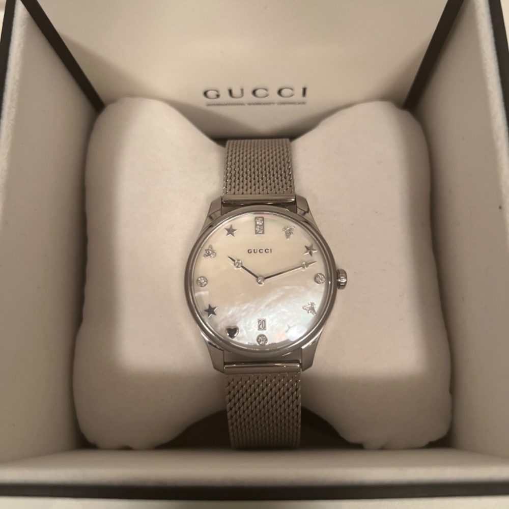 Gucci Timesless Watch-MOP-8 Diamonds-Water resistant (New) - Picture 4 of 9